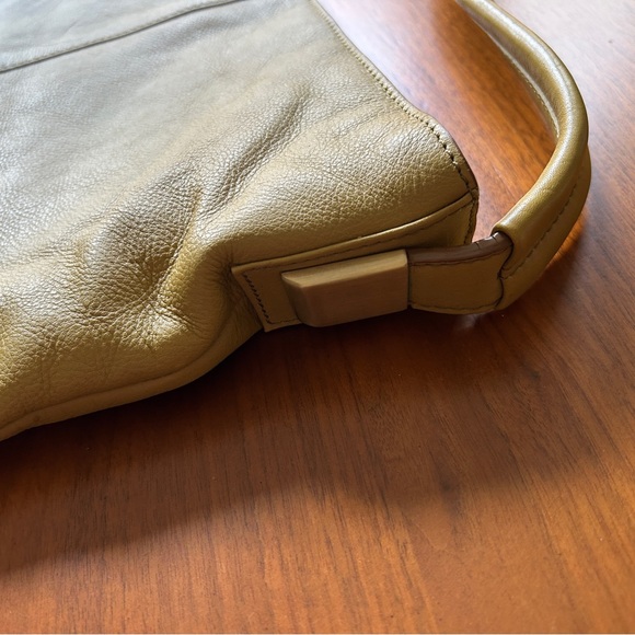 John Lewis Minimalist Mustard Hobo buttery leather Bag